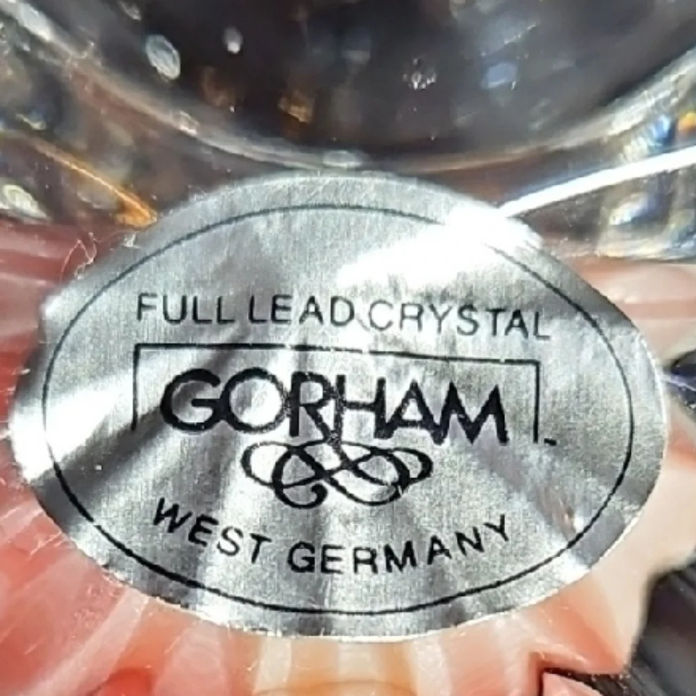 VTG Gorham Crystal Heart Shaped Trinket Jewelry Box Lid West Germany